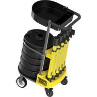 PLUS Barrier Post Cart Kit with Tray, 75' L, Metal, Yellow Equipment World