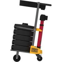 PLUS Barrier Post Cart Kit with Tray, 75' L, Metal, Red Equipment World