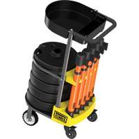 PLUS Barrier Post Cart Kit with Tray, 75' L, Metal, Orange Equipment World