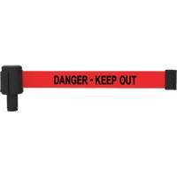 Cassette de banni&egrave;re PLUS, Danger; Keep Out, 15', Ruban Rouge Equipment World