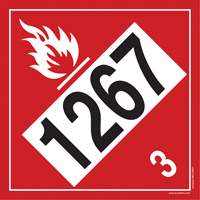 1267 Petroleum Crude Oil Flammable Liquid TDG Placard, Adhesive Vinyl Equipment World