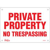 "Private Property" Sign, 7" x 10", Aluminum, English Equipment World