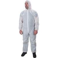 Hooded Coveralls, Medium, White, Polypropylene Equipment World