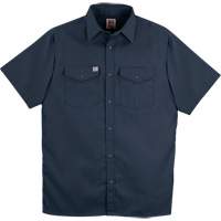 Twill Short-Sleeved Work Shirt with Snap, Men's, Small, Navy Blue Equipment World