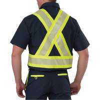 Ripstop High Visibility Short Sleeved Shirt, Polyester, Small, Navy Blue Equipment World