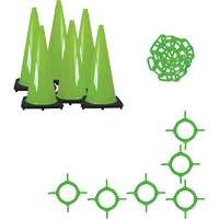 Traffic Cone & Chain Kit, 28", Green Equipment World