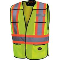 6927 Safety Vest, High Visibility Lime-Yellow, Polyester Equipment World