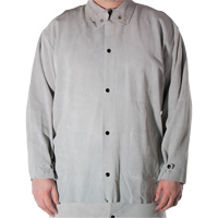 Welder's Heat Resistant Jacket, Leather, Small, Grey SGQ218 | Equipment World