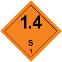 Étiquettes de manutention de matières dangereuses, 4" lo x 4" la, Noir/orange SGQ529 | Equipment World
