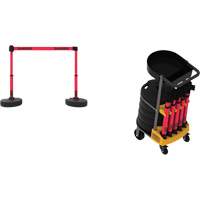 Plus Portable Barrier System Cart Package with Tray, 75' L, Metal/Plastic, Red SGQ815 | Equipment World