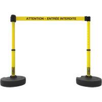 Plus Barrier Post Set, Plastic, 42" H, Yellow Tape, 15' Tape Length Equipment World