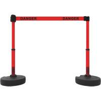 Plus Barrier Post Set, Plastic, 42" H, Red Tape, 15' Tape Length Equipment World