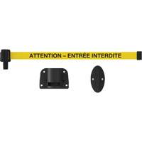 Plus Wall Mount Barrier System, Plastic, Screw Mount, 15', Yellow Tape Equipment World