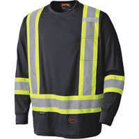6997 Long Sleeved Safety Shirt, Polyester, X-Small, Black Equipment World