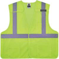 GloWear 8217BA Breakaway Mesh Safety Vest, High Visibility Lime-Yellow, Medium/Small, Polyester Equipment World