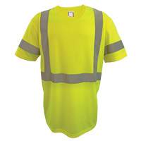 Short Sleeve Safety T-Shirt, Polyester, 2X-Large, High Visibility Lime-Yellow Equipment World