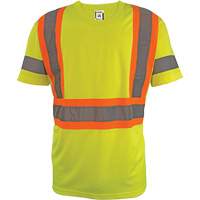 Short Sleeve Safety T-Shirt, Polyester, 2X-Large, High Visibility Lime-Yellow Equipment World