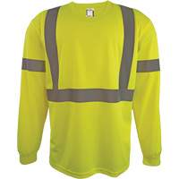 Long Sleeve Safety Shirt, Polyester, 2X-Large, High Visibility Lime-Yellow Equipment World