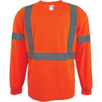 Long Sleeve Safety Shirt, Polyester, 2X-Large, High Visibility Orange SGS064 | Equipment World