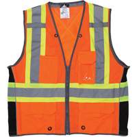 Surveyor Safety Vest, High Visibility Orange, Large, Polyester Equipment World