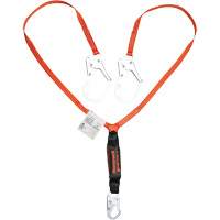 Titan Shock-Absorbing Lanyard, 6', Locking Rebar Hook Center, Locking Snap Hook Leg Ends, Polyester Equipment World