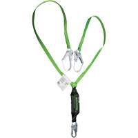 Miller&reg; HP Shock-Absorbing Lanyard, 6', Locking Rebar Hook Center, Locking Snap Hook Leg Ends, Polyester Equipment World