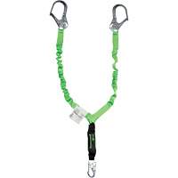 Miller&reg; StretchStop&reg; Shock-Absorbing Lanyard, 6', Scaffold Hook Center, Locking Snap Hook Leg Ends, Polyester Equipment World