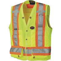 6693 Surveyor's Safety Vest, High Visibility Lime-Yellow, 3X-Large, Polyester Equipment World