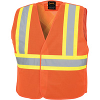 597P Tear-Away Safety Vest, High Visibility Orange, Medium/Small, Polyester Equipment World
