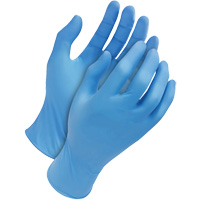 Gants jetables classiques, Moyen, Nitrile, 4 mils, Sans poudre, Bleu Equipment World