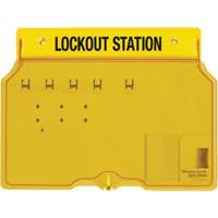 Trilingual Covered Lock Station, None Padlocks, 4 Padlock Capacity, Padlocks Not Included Equipment World