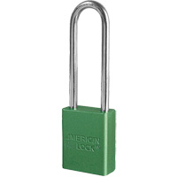 Cadenas de s&eacute;curit&eacute; American Lock, Vert, Cl&eacute;s diff&eacute;rentes, Aluminium, Largeur de 1-1/2" Equipment World