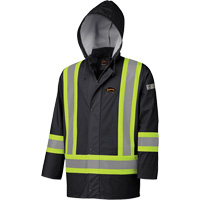 5894BK Fire-Resistant Waterproof Safety Jacket, Polyurethane, Black, X-Small Equipment World