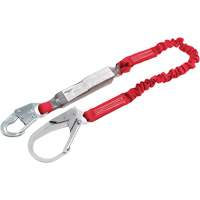 Pro Elastic Shock-Absorbing Lanyard, 6', Rebar Hook Center, Snap Hook Leg Ends, Polyester Equipment World