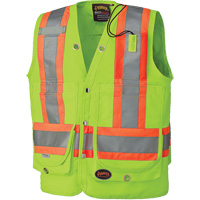 6696 Surveyor's Safety Vest, High Visibility Lime-Yellow, Small, Polyester Equipment World