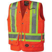 6697 Surveyor's Safety Vest, High Visibility Orange, Small, Polyester Equipment World