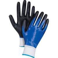 Black & Blue Coated Gloves, Small, Foam Nitrile Coating, 15 Gauge, Nylon Shell Equipment World