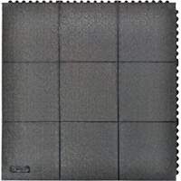 Cushion-Ease&reg; Interlocking Anti-Fatigue Mat, Pebbled, 3' x 3' x 3/4", Black, Natural Rubber Equipment World