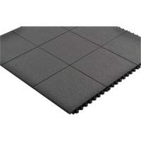 Cushion-Ease<sup>®</sup> Interlocking Anti-Fatigue Mat, Pebbled, 3' x 3' x 3/4", Black, Natural Rubber SGX894 | Equipment World
