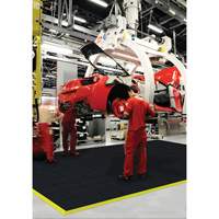 Cushion-Ease&reg; Interlocking Anti-Fatigue Mat, Pebbled, 3' x 3' x 3/4", Black, Natural Rubber Equipment World