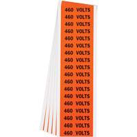 "460 Volts" Conduit & Voltage Labels, 1/2" x 2-1/4", Cloth/Vinyl, English Equipment World
