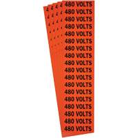 "480 Volts" Conduit & Voltage Labels, 1/2" x 2-1/4", Cloth/Vinyl, English Equipment World
