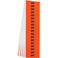 "DC" Conduit & Voltage Labels, 1/2" x 2-1/4", Cloth/Vinyl, English Equipment World
