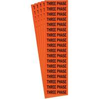 "Three Phase" Conduit & Voltage Labels, 1/2" x 2-1/4", Cloth/Vinyl, English Equipment World