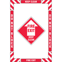 "Fire Exit" Floor Marking Kit, Adhesive, English with Pictogram Equipment World