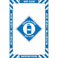 "Sanitation Station" Floor Marking Kit, Adhesive, English with Pictogram Equipment World