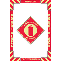 "Fire Extinguisher" Floor Marking Kit, Adhesive, English with Pictogram Equipment World
