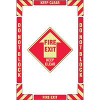 "Fire Exit" Floor Marking Kit, Adhesive, English with Pictogram Equipment World
