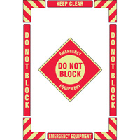 "Emergency Equipment" Floor Marking Kit, Adhesive, English with Pictogram Equipment World