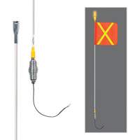 Safety Whip&reg; All-Weather Super-Duty Warning Whips with Constant LED Light, Spring Mount, 5' High, Orange with Reflective Equipment World